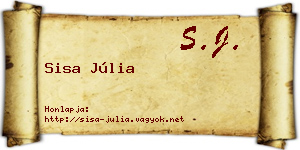 Sisa Júlia névjegykártya