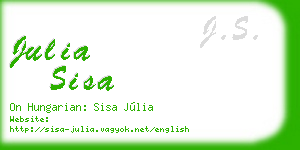 julia sisa business card